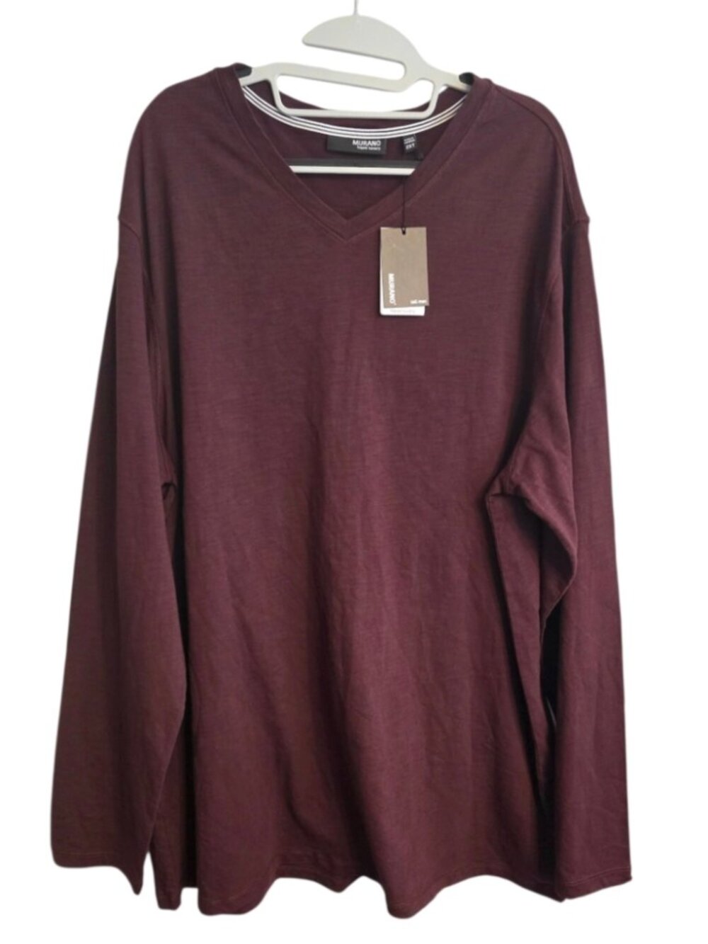 Murano Liquid Luxury Long Sleeve Shirt 2XT NWT Burgundy Mens Big and Tall Top
